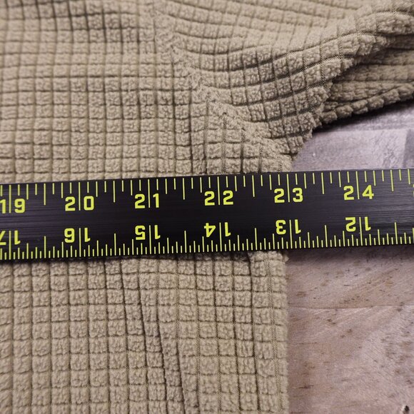 Orvis Trout Bum Grid Fleece Quarter-Zip Pullover Khaki Green Size Large - Picture 6 of 12